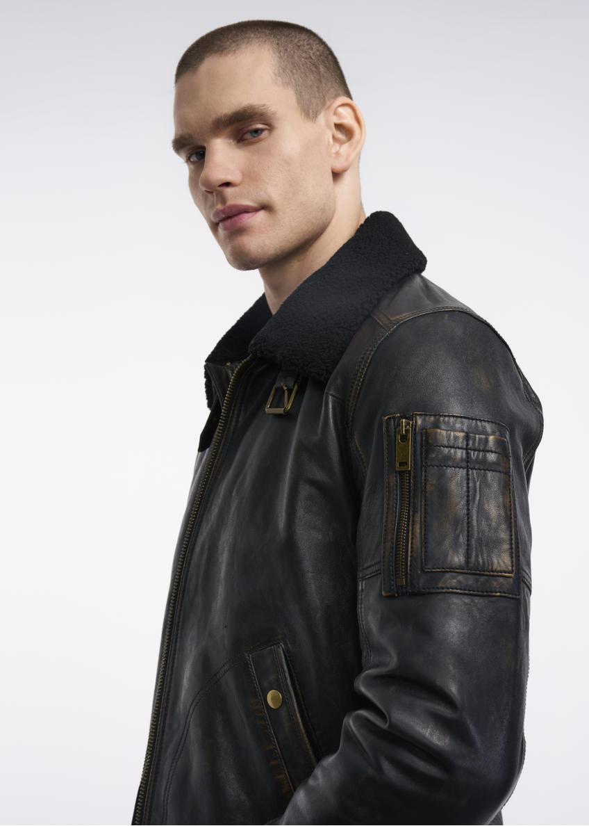 Men's leather jacket in bomber jacket style KURMS-0286-1251(Z22)