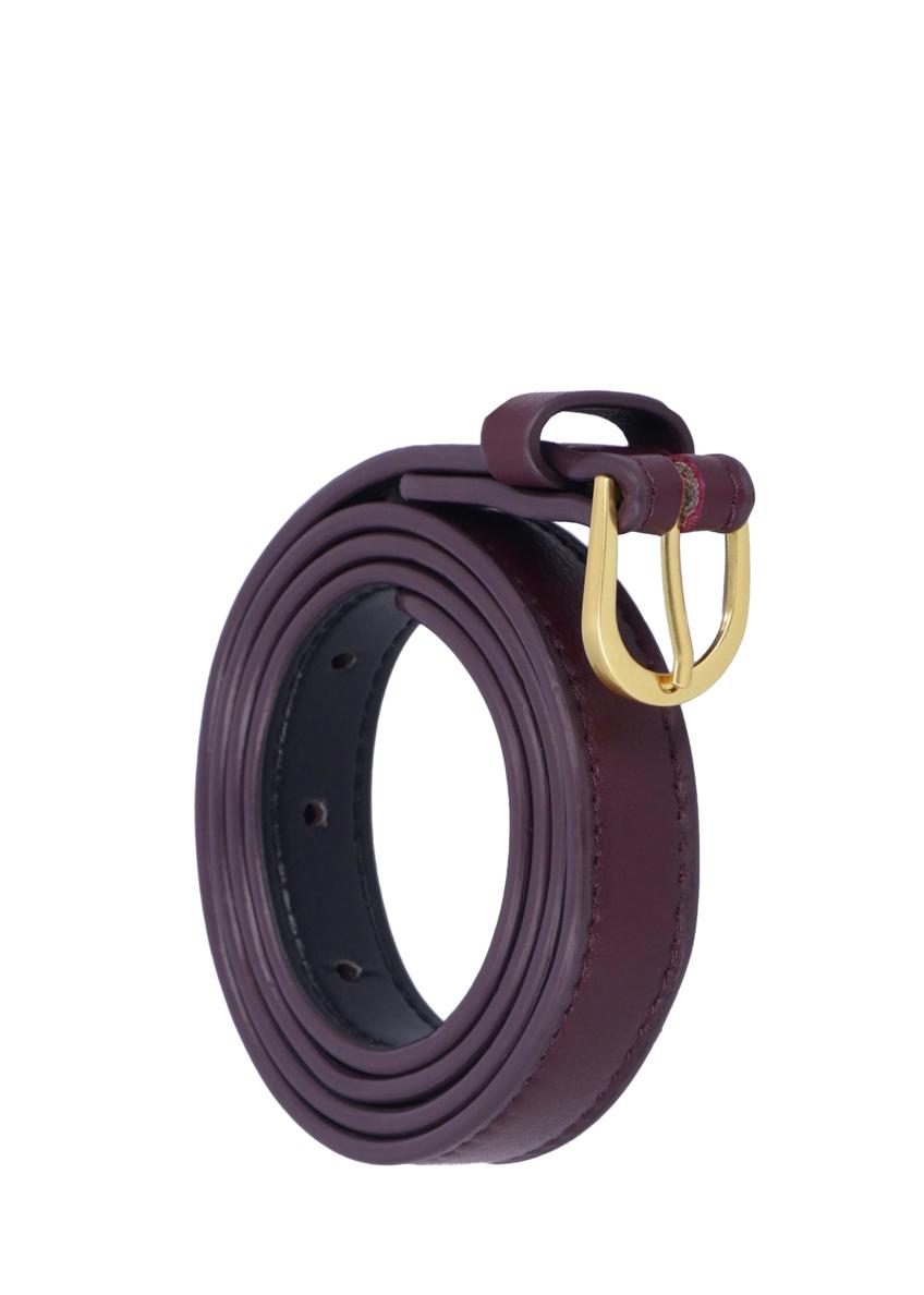 Burgundy women's leather belt PASDS-0344-4D(Z26)