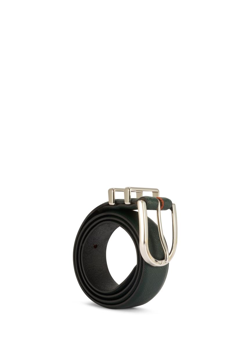 Green leather women's belt PASDS-0159D-54(Z25)