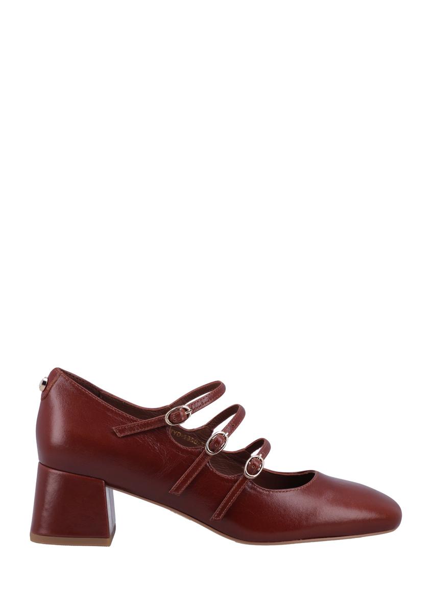 Women's leather pumps in cognac color BUTYD-1350-1F(Z26)