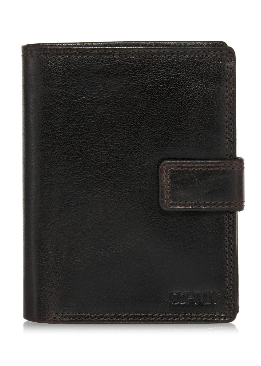 Brown lacquered leather men's wallet PORMS-0552-89(W24)-01