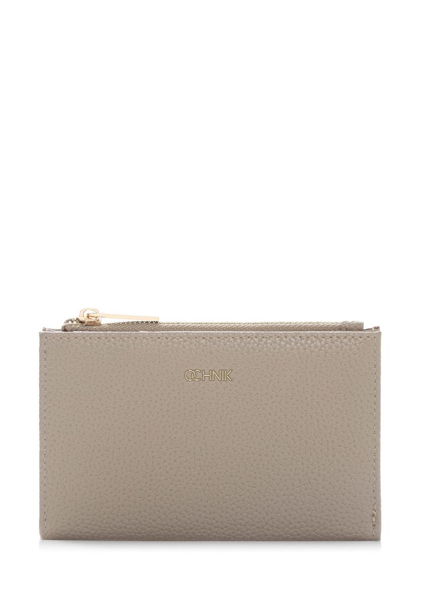 Medium beige women's wallet POREC-0428-1B(W26), front product view on white background.