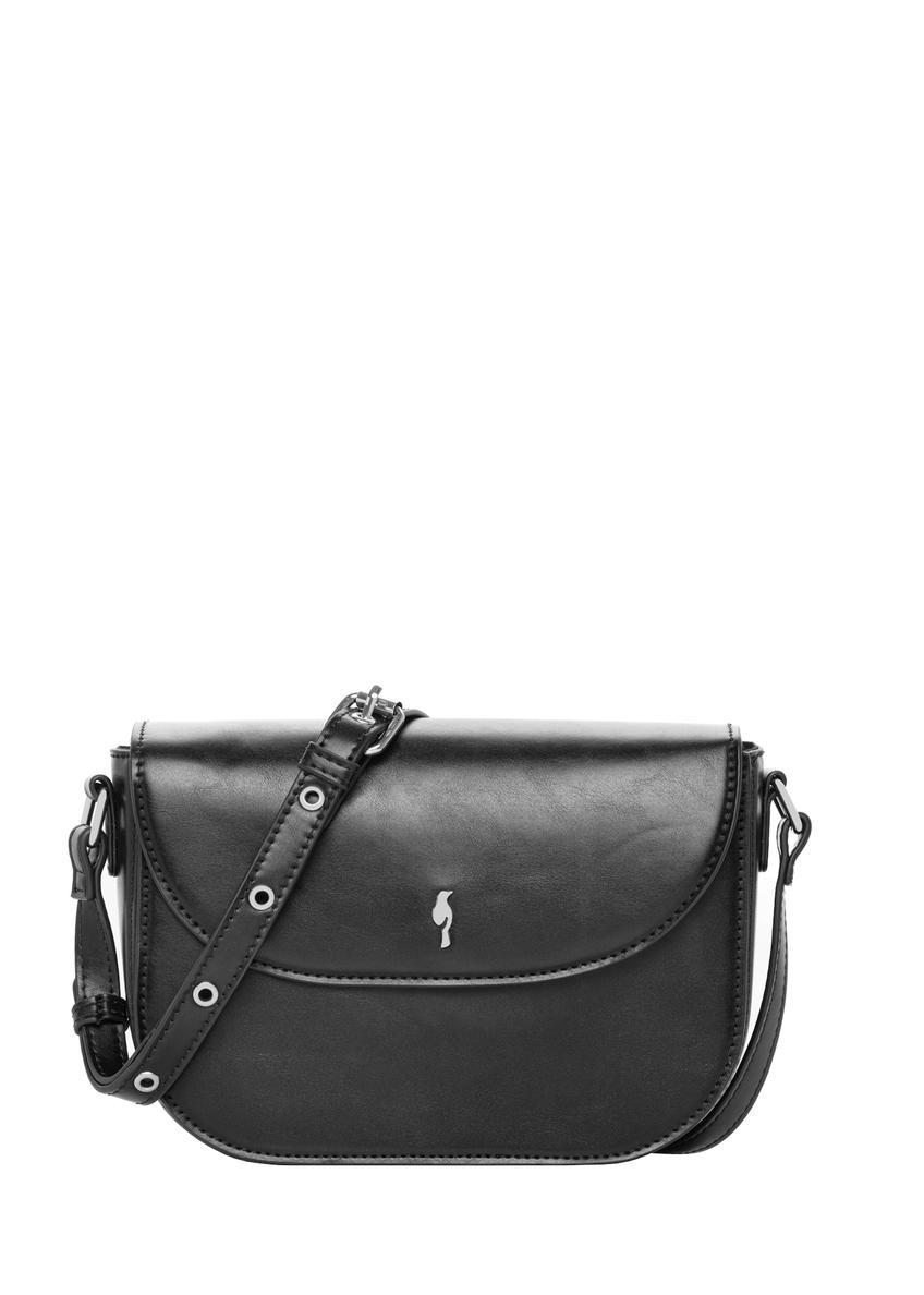 Black small shoulder bag TOREC-1244-99(Z26), front product view on white background.
