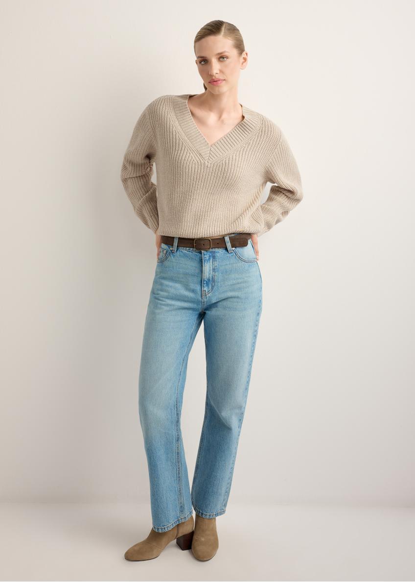 Women's sweater in cool beige color SWEDT-0162-1J(Z26)