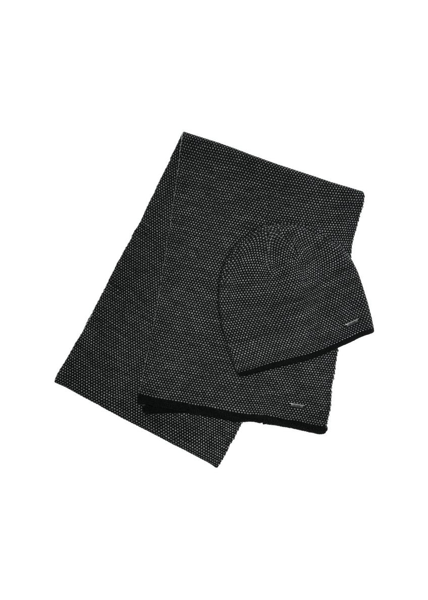 Men's black set with hat and scarf ZESTM-0006-9J(Z26)