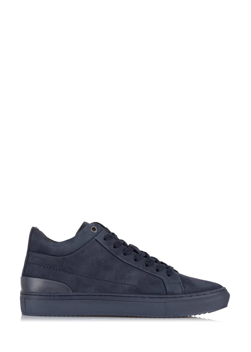 Men's navy blue leather sneakers BUTYM-0449-69(Z23)-08