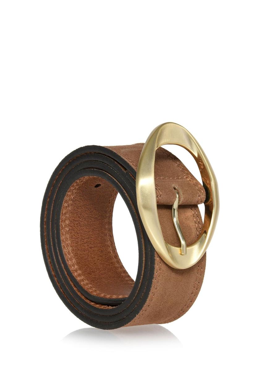 Brown suede women's belt PASDS-0318-1H(Z26)