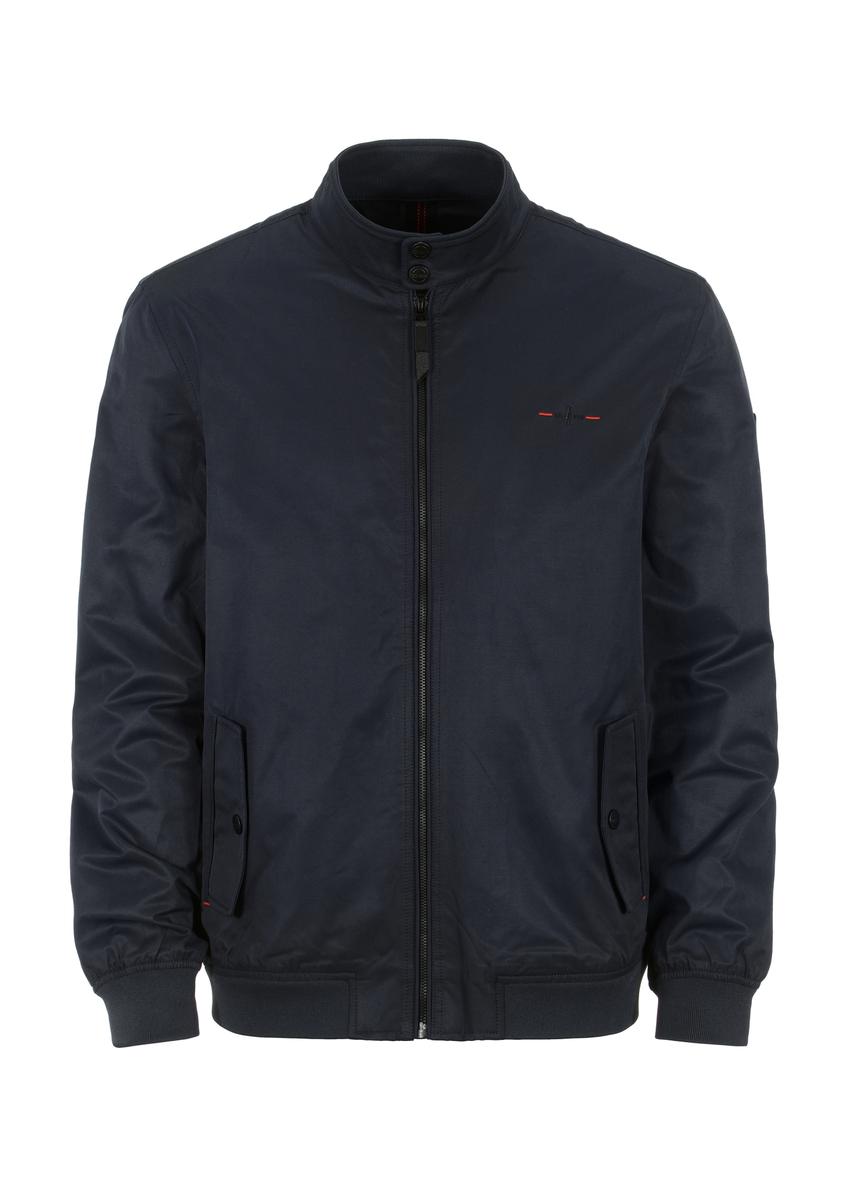 Navy blue men's jacket with stand-up collar KURMT-0230-69(W24)-04