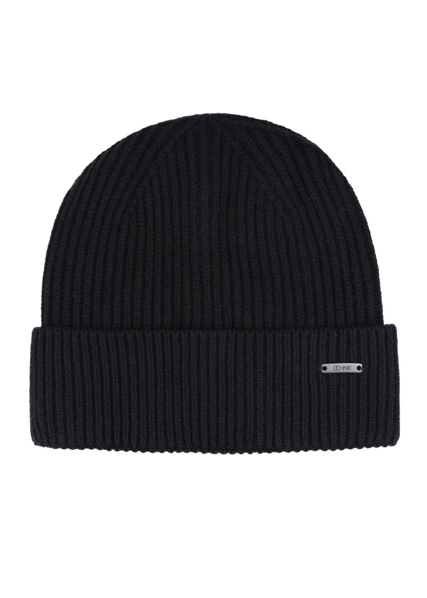 Black men's wool hat CZAMT-0085-99(Z26), front product view on white background.