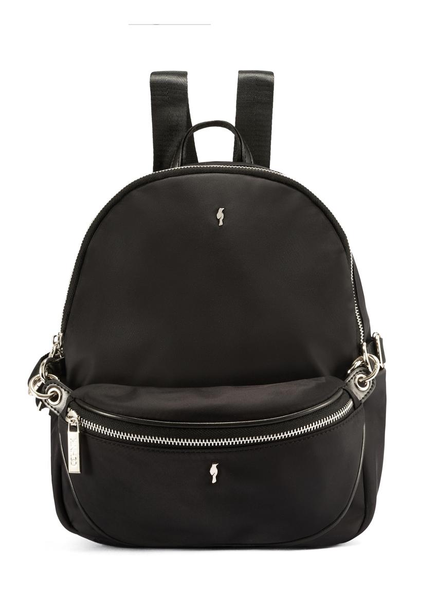 Black medium women's backpack with a waist bag TOREN-0327-99(Z25)