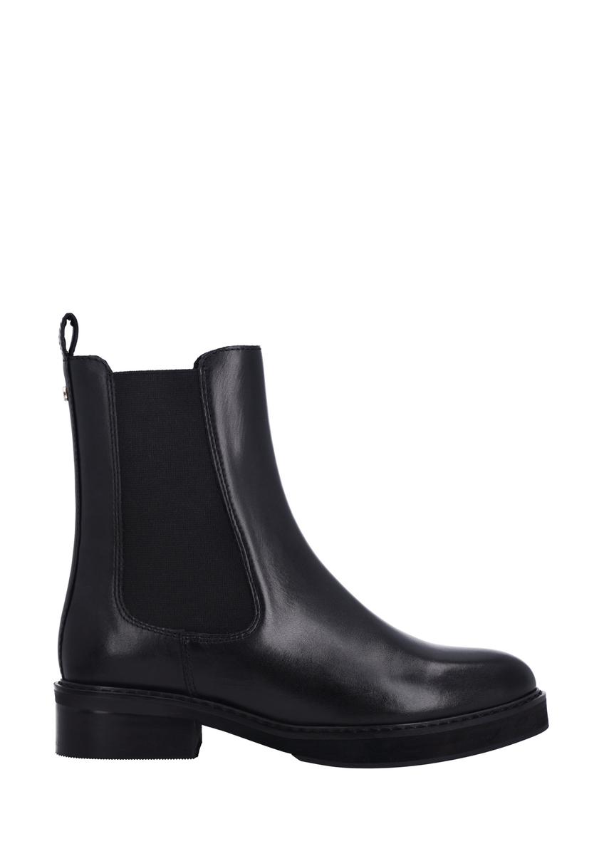 Women's black leather Chelsea boots BUTYD-1278-99(Z26), side view of the product on a white background.