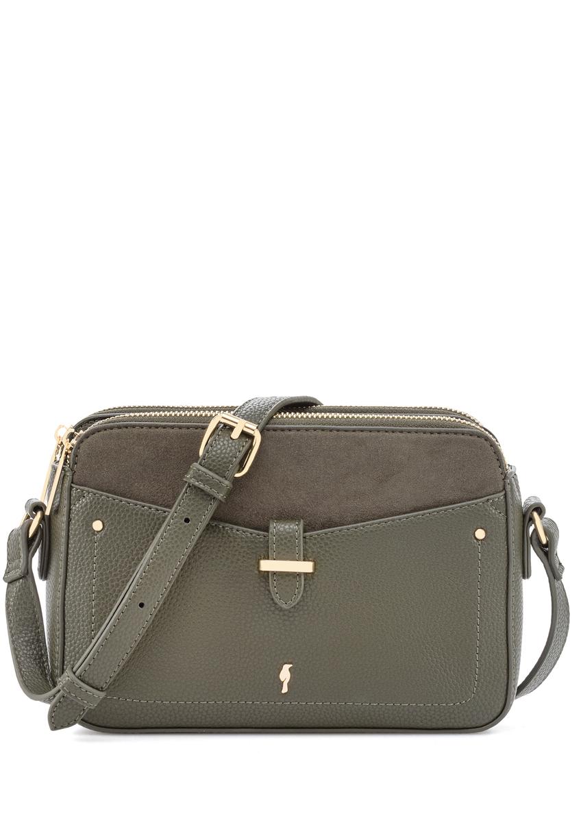 Small women's khaki handbag TOREC-0830B-55(Z25), front product view on white background.