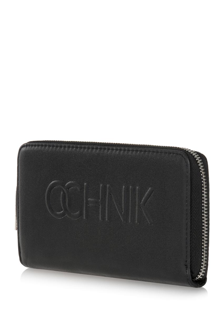 Large black women's wallet with logo POREC-0344-99(Z24)