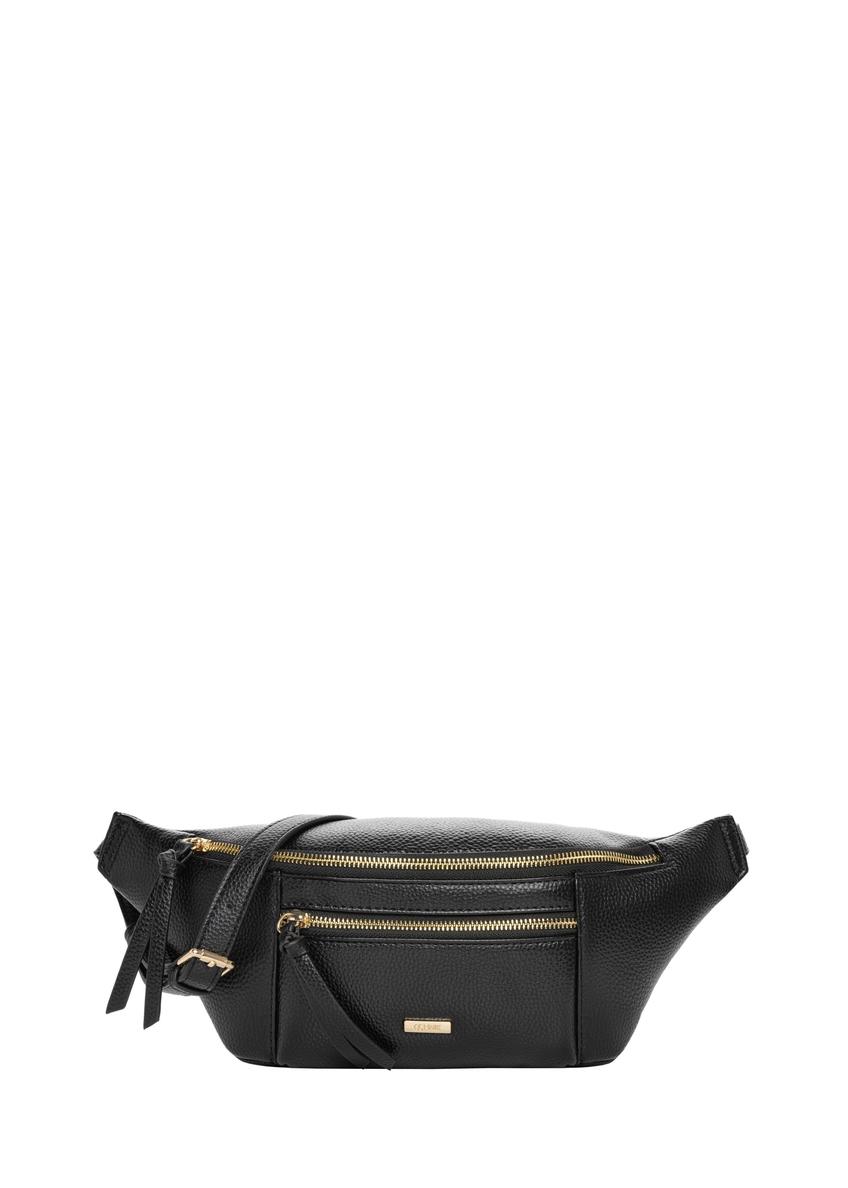 Black women's waist bag with pockets TOREC-1369-9I(Z26)