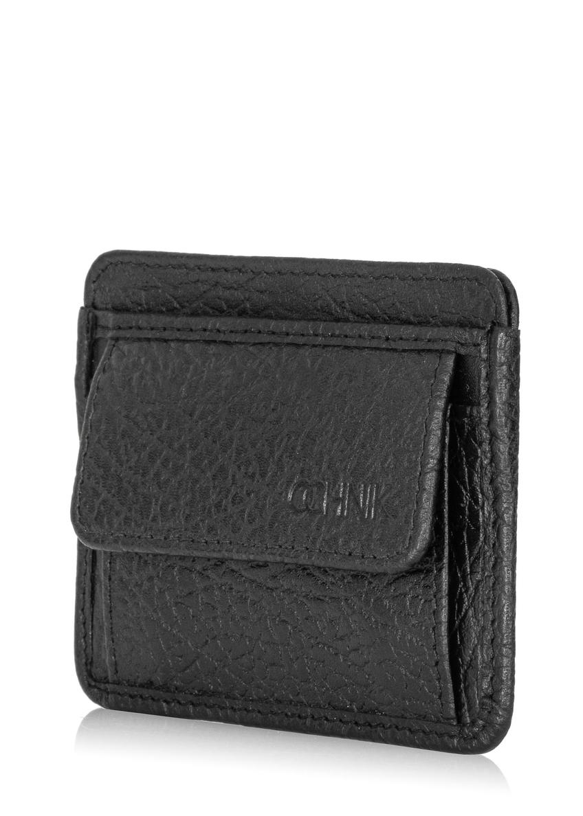 Black small leather men's wallet PORMS-0540A-99(Z25)