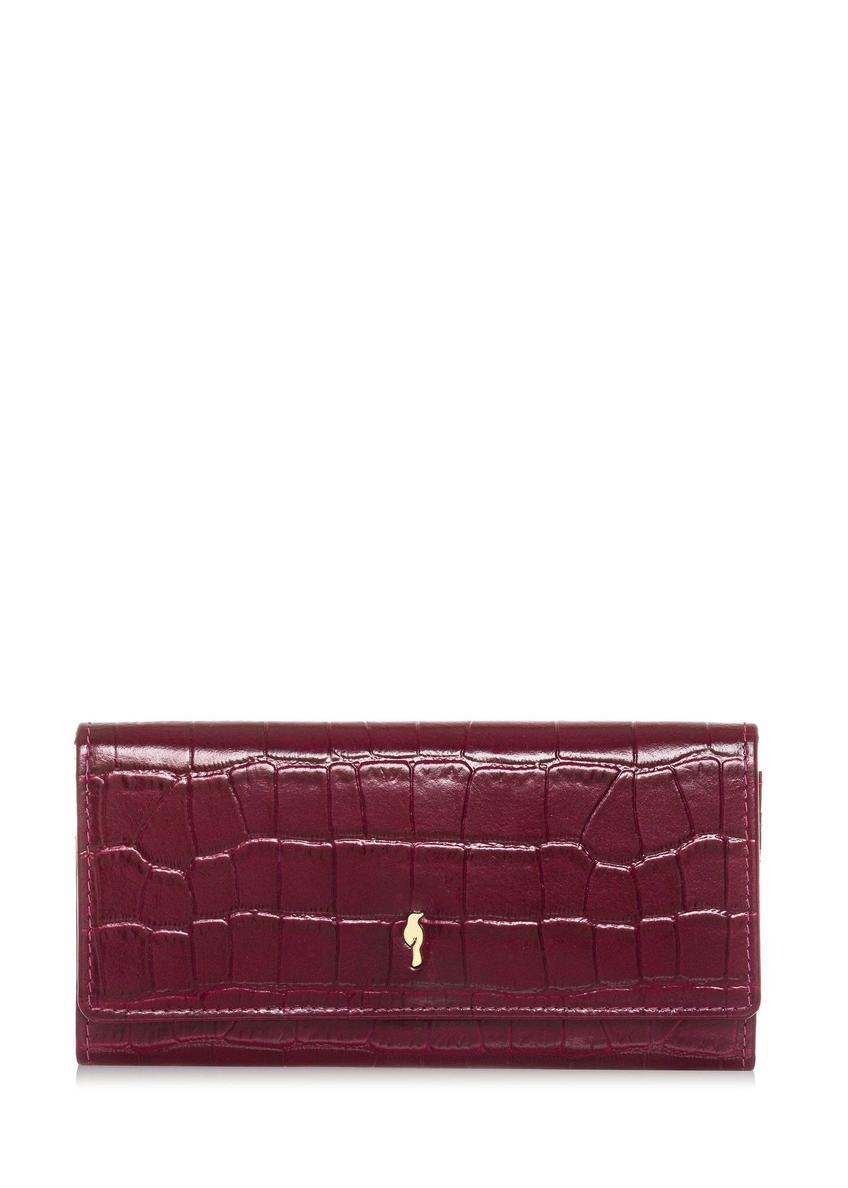 Women's leather pink wallet PORES-0889B-5B(Z26), front product view on white background.