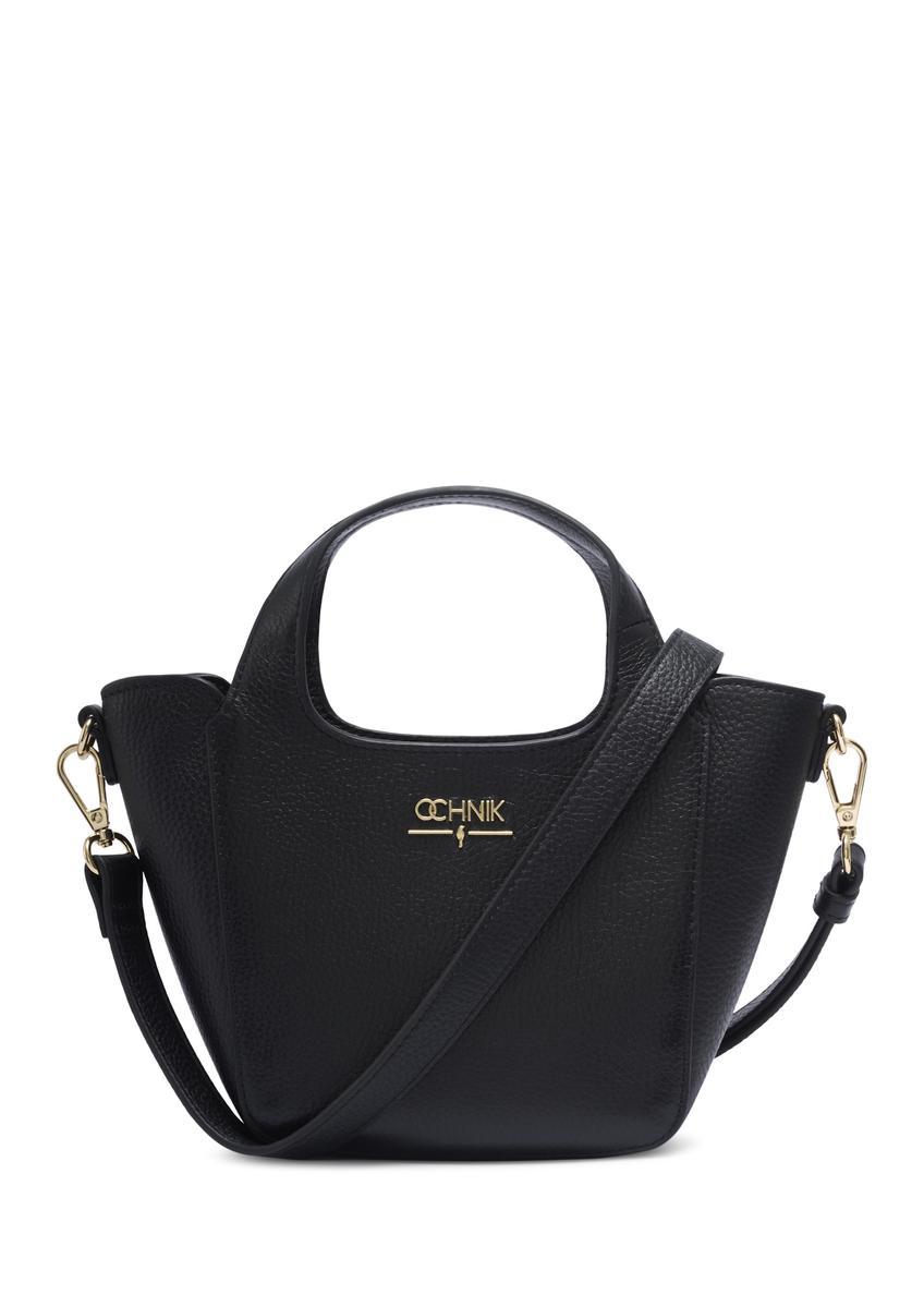 Small black leather women's handbag TORES-1341-9I(Z26), front product view on white background.