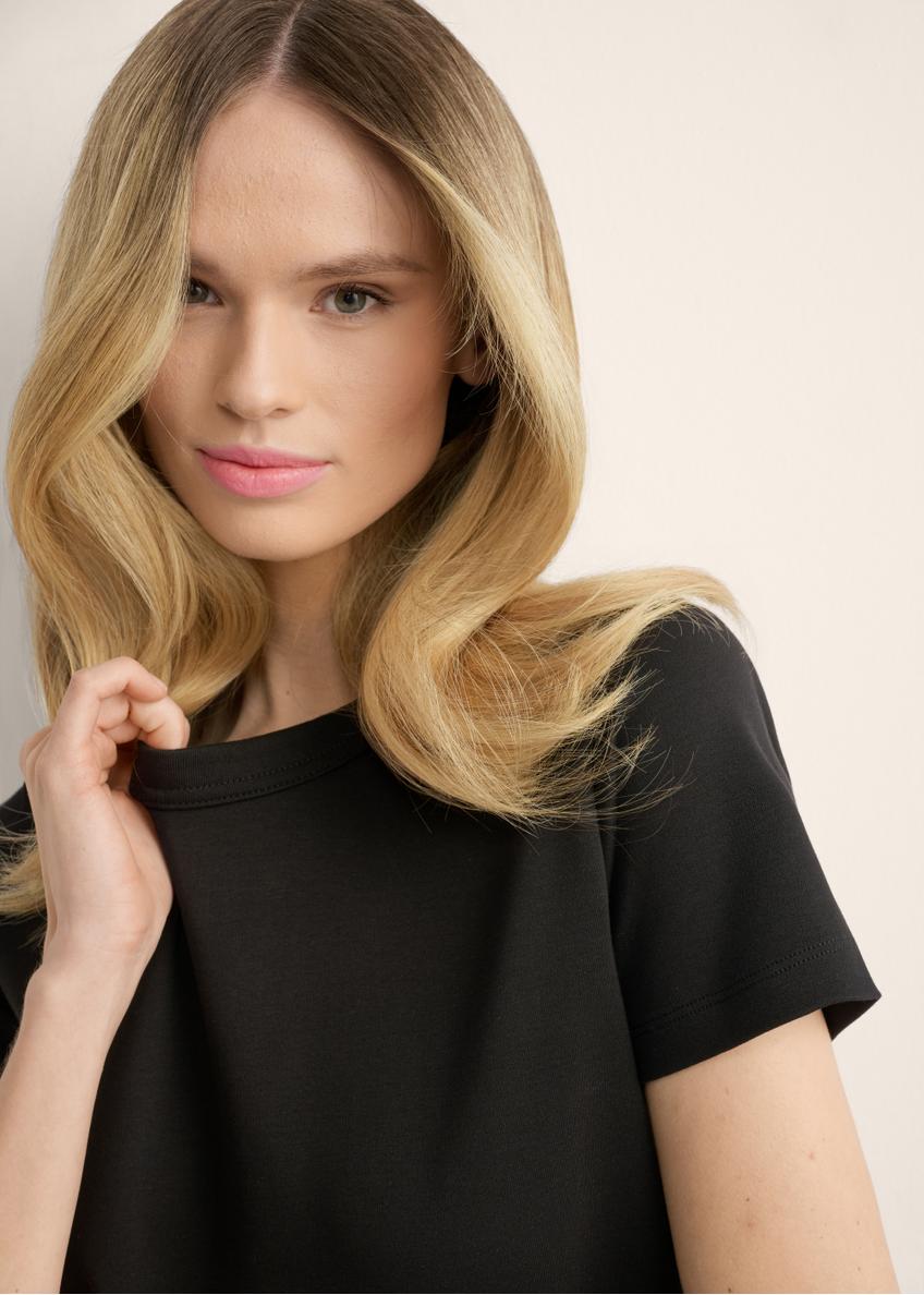 Black cotton women's t-shirt TSHDT-0144-99(Z25)