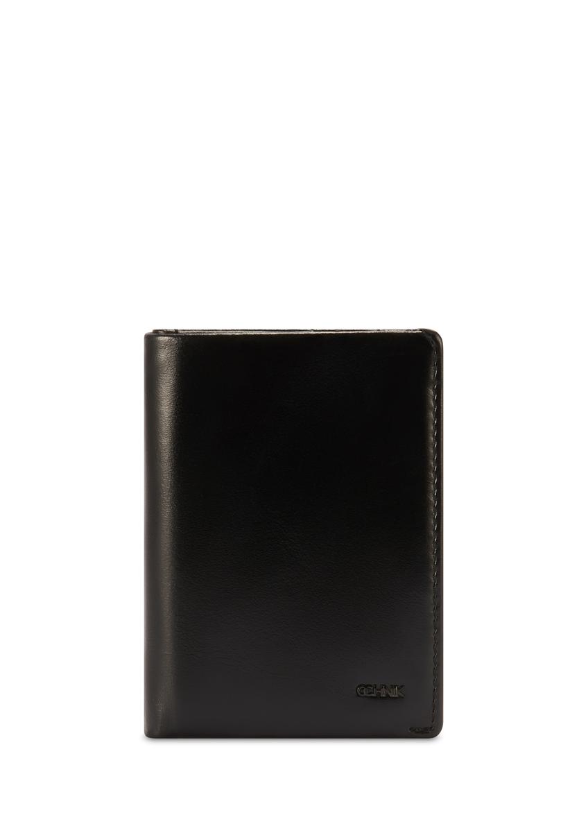 Black small leather men's wallet PORMS-0664-99(Z25)