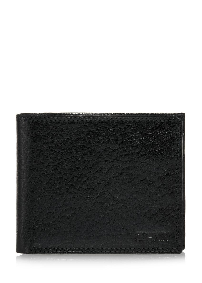 Black leather unbuttoned men's wallet PORMS-0555-99(W24)-06