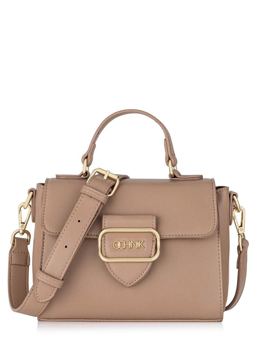 Beige small women's shoulder bag TOREC-0962A-81(Z25) - close-up of detail on white background.