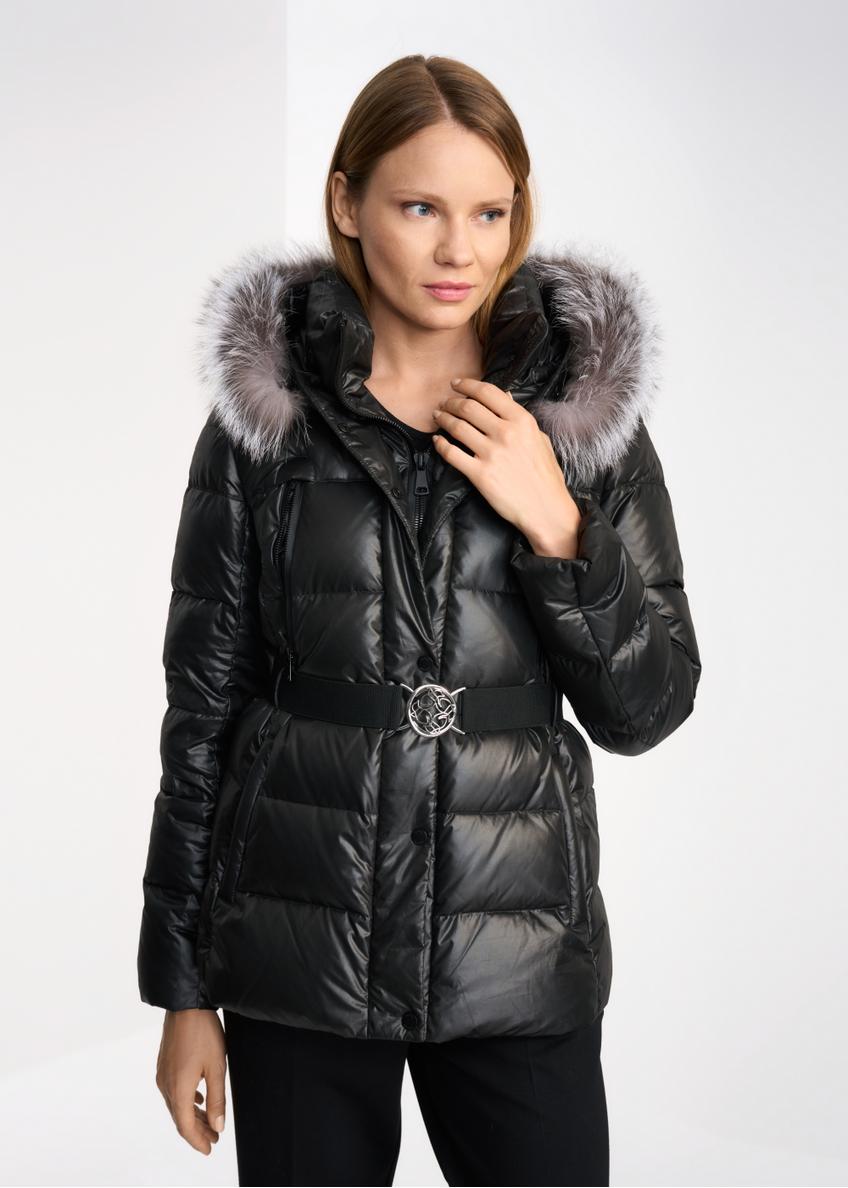 Women's down jacket with belt KURDT-0411-99(Z22)-01