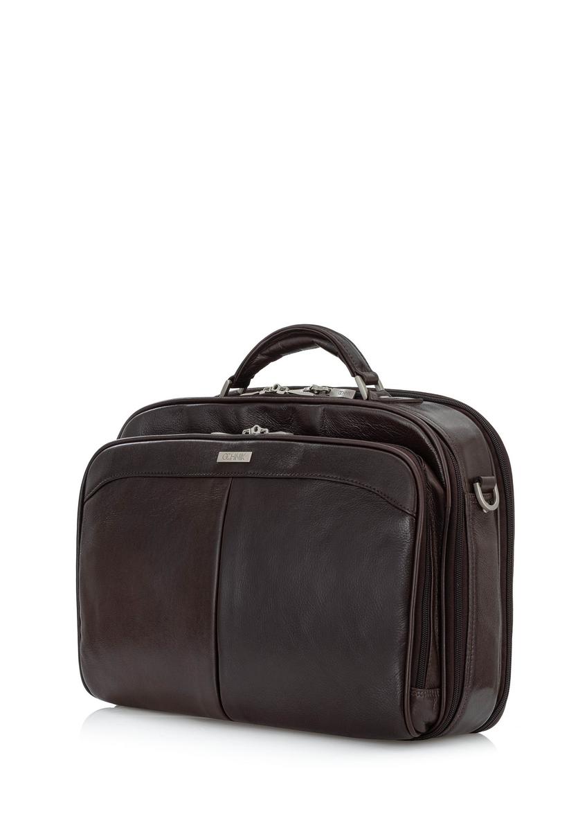 Dark brown leather business travel bag TB-214A-90(KS)