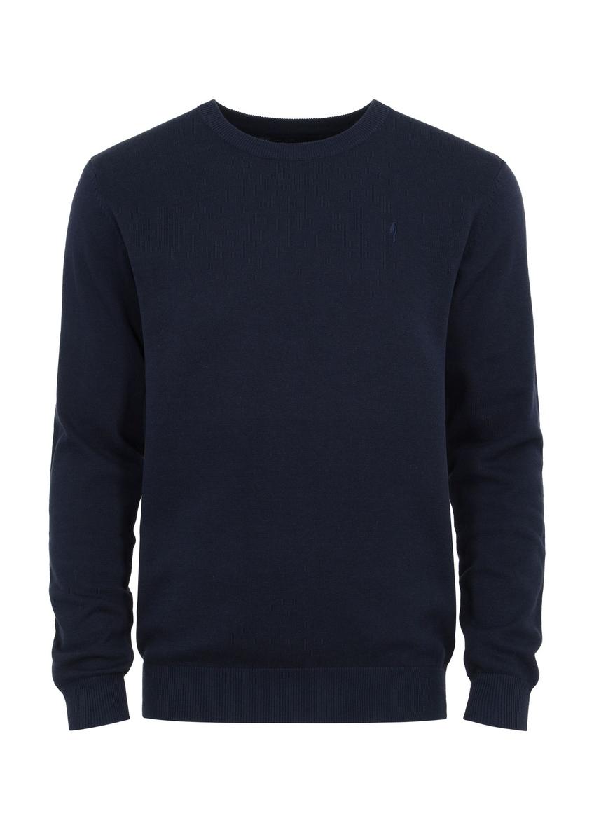 Navy blue men's basic sweater SWEMT-0114A-69(Z25)