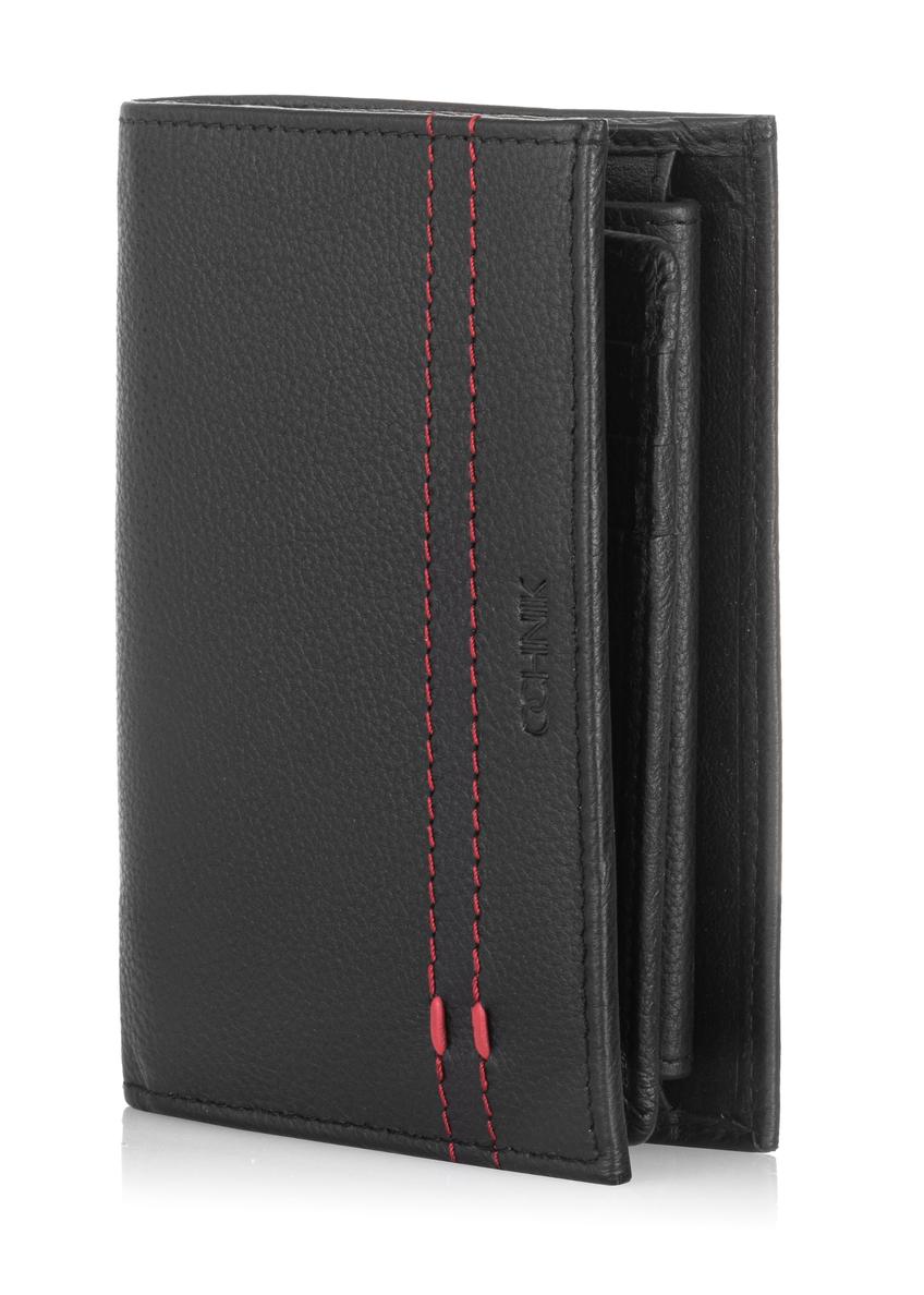 Men's leather wallet with stitching PORMS-0521-99(W23)