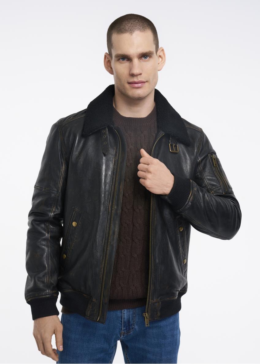 Men's leather jacket in bomber jacket style KURMS-0286-1251(Z22)-01