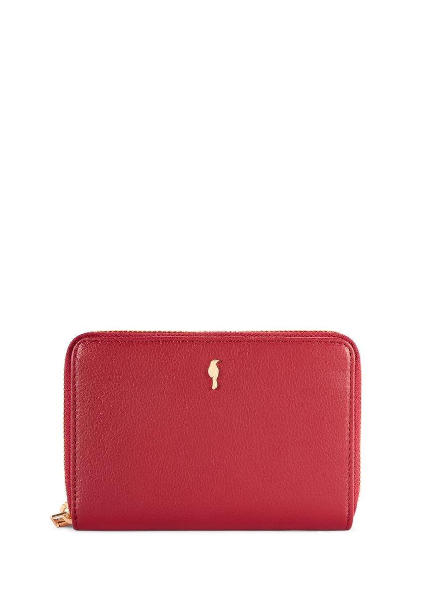 Red medium leather women's wallet PORES-0992-4C(W26)