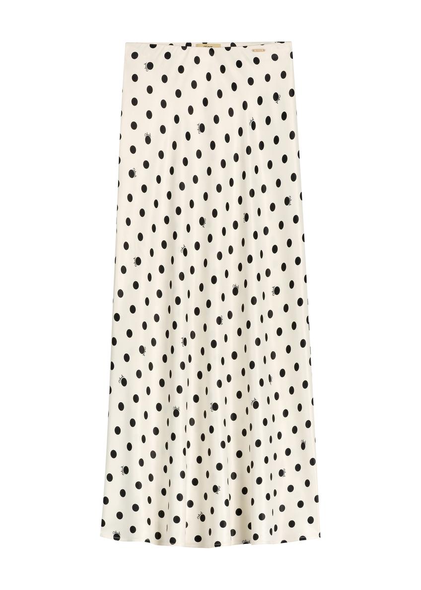 Women's white polka dot skirt SPCDT-0122-0P(W26)