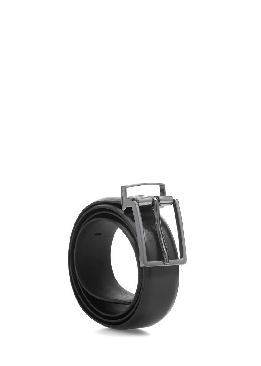 Men's leather belt in black PASMS-0263-99(W25)