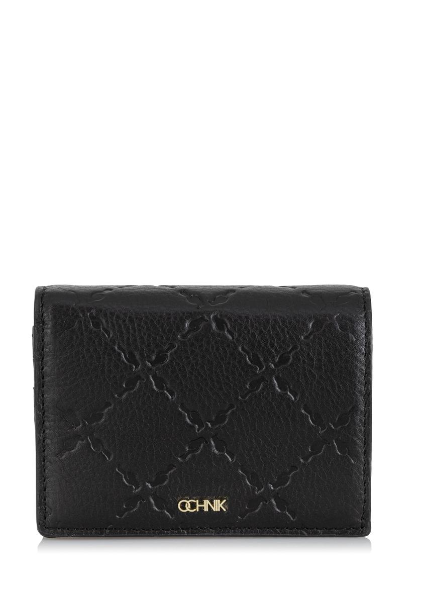 Women's small black leather wallet PORES-0884-99(Z23)-08