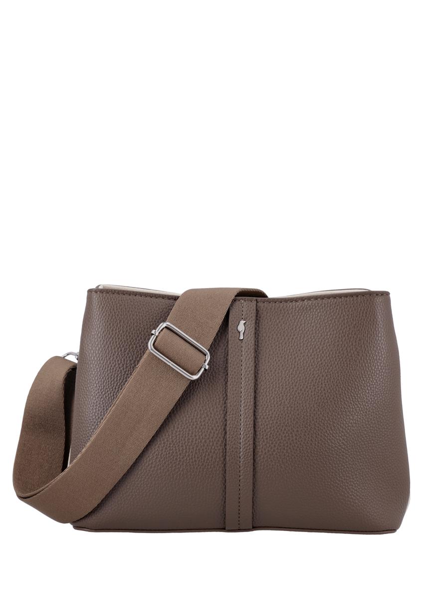 Women's handbag made of imitation leather in cool beige color TOREC-1261-1K(Z26)