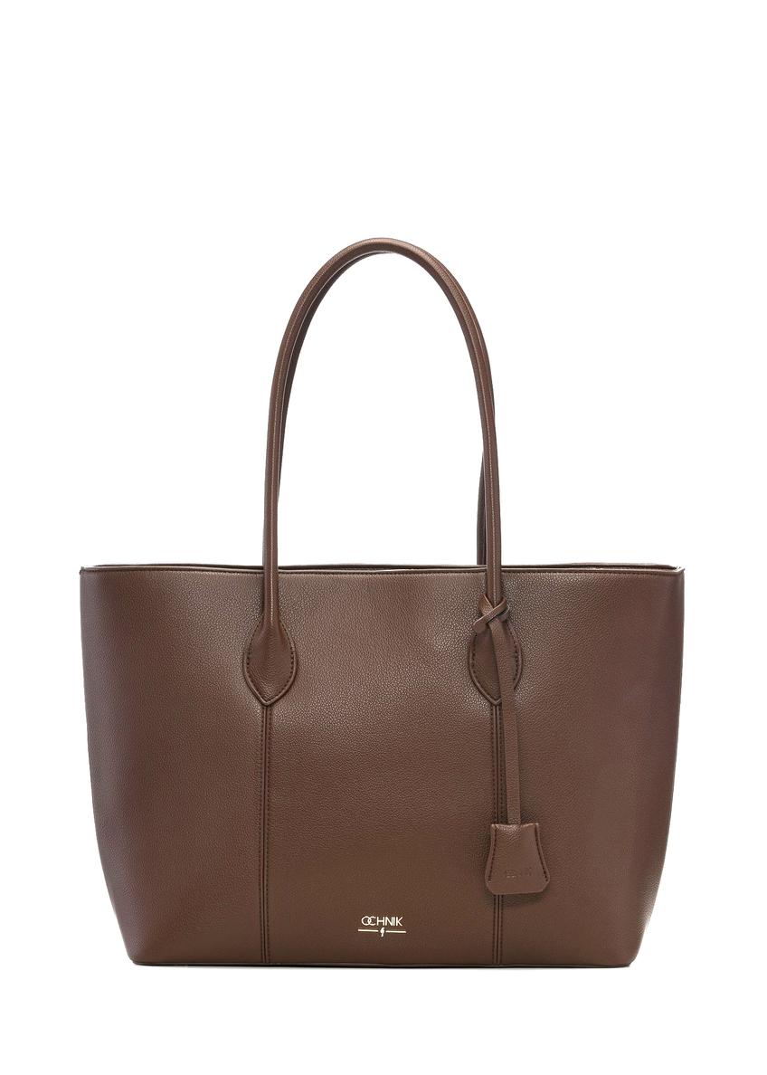 Brown women's shopper bag TOREC-1241-1H(Z26)