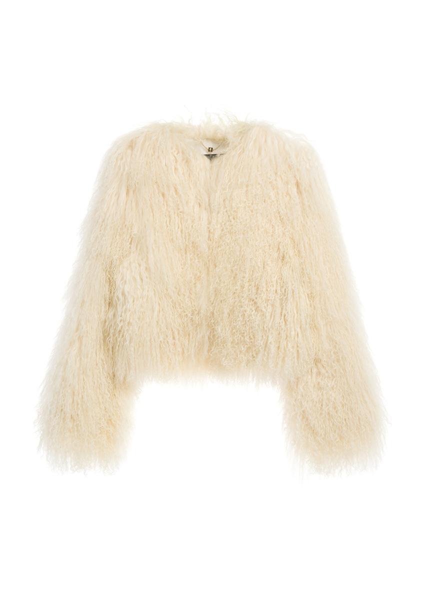 Short natural fur in cream color FUTDF-0104-4160(Z25)
