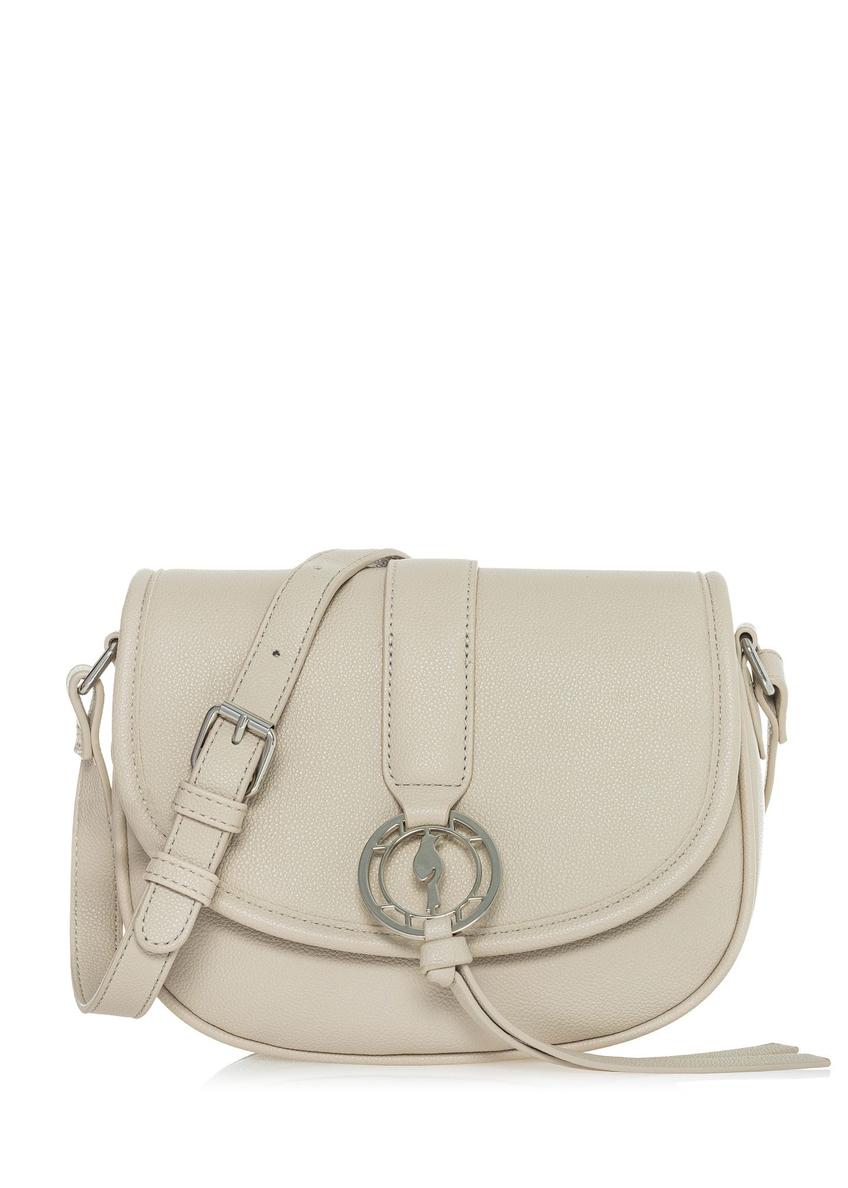 Cream women's handbag made of imitation leather TOREC-0756B-12(W25)-08