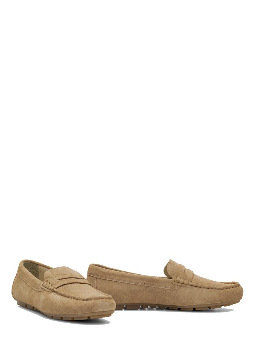 Women's leather moccasins in cool beige color BUTYD-1262-1K(W26)