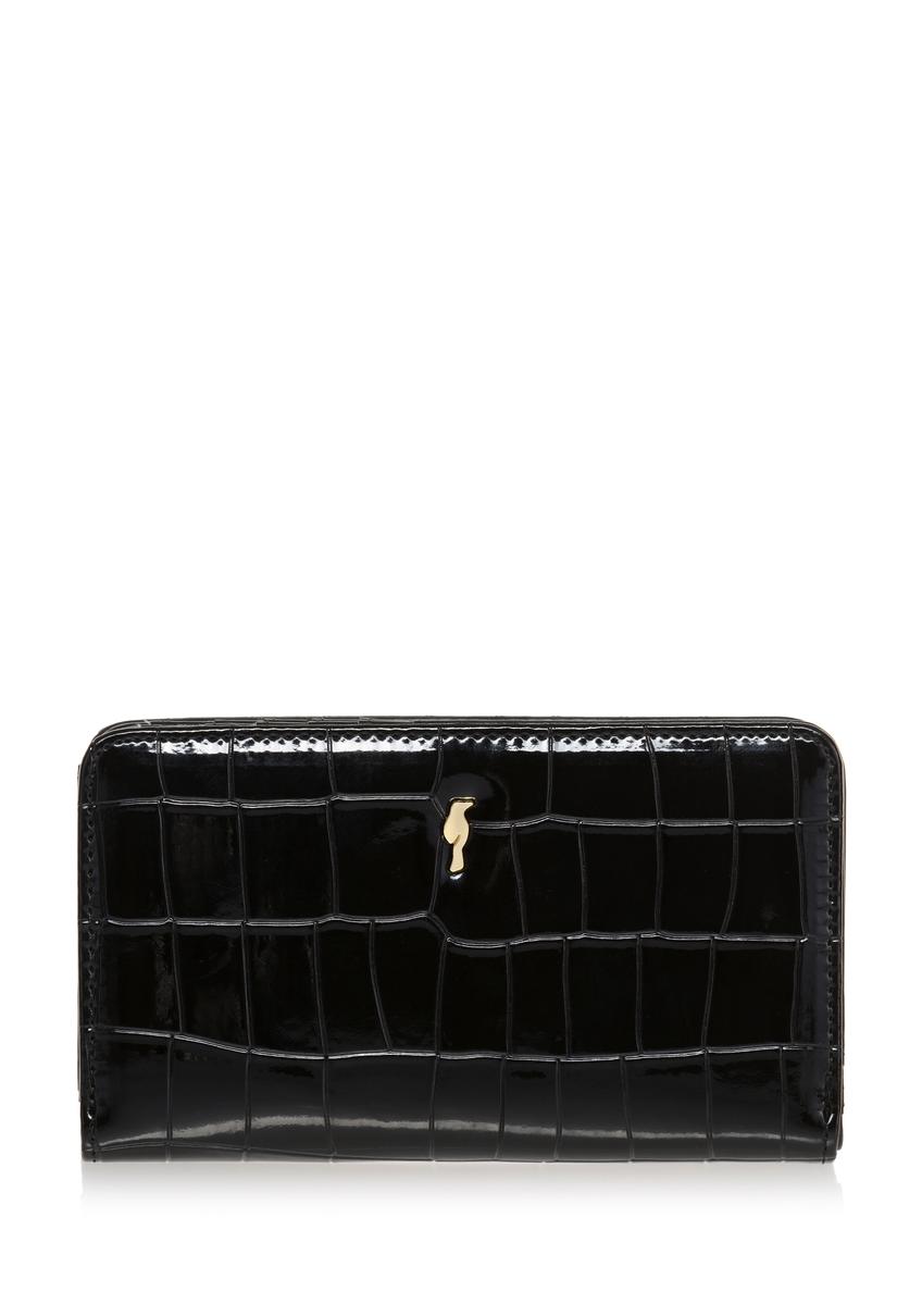 Black women's croco wallet POREC-0353-97(Z24)-07