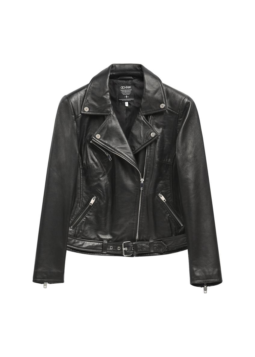 Women's leather biker jacket PLUS SIZE KURDS-0274L-99(KS)