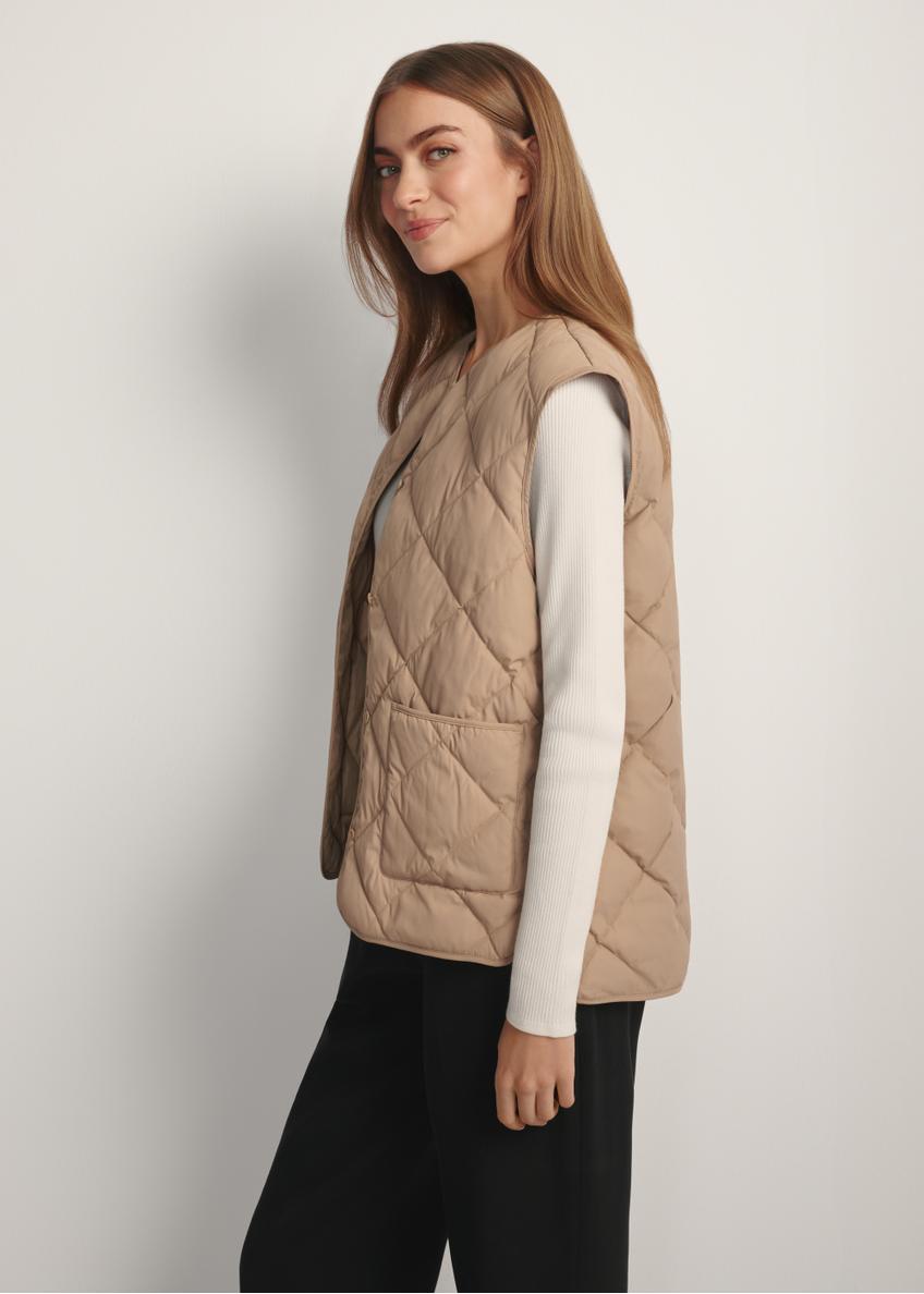 Beige quilted women's vest KAMDT-0035-1C(W26)