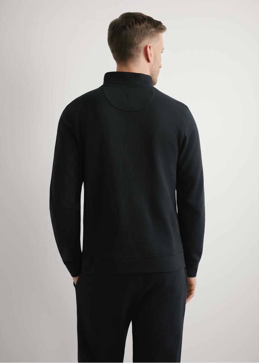 Black men's sweatshirt with stand-up collar BLZMT-0080-99(W26)