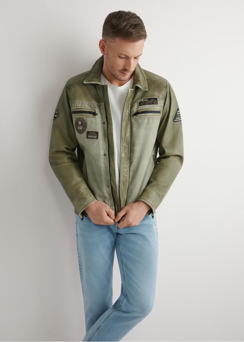 Men's transitional jacket in khaki color KURMS-0405-8F(W26)