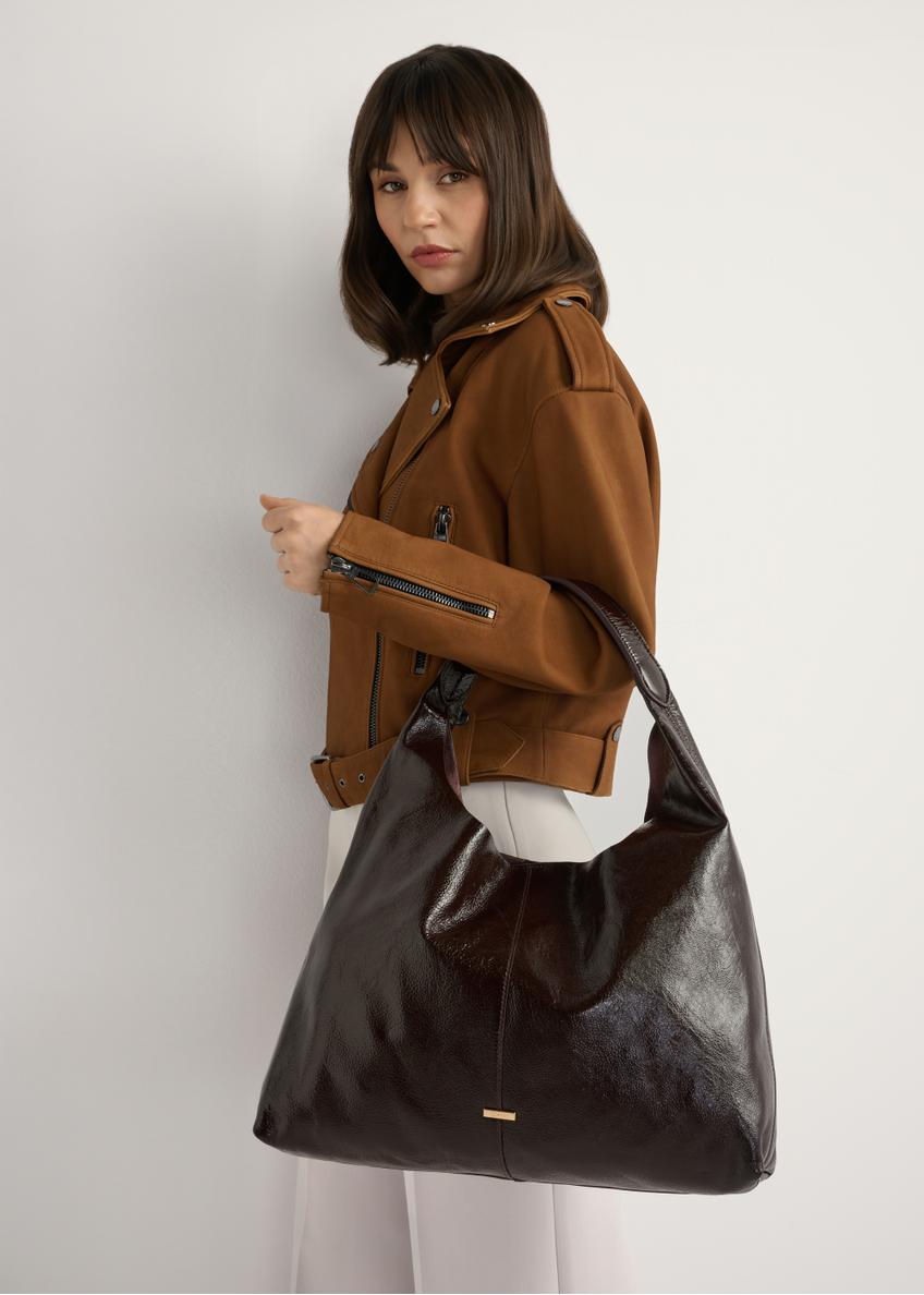 Large brown leather women's handbag TORES-1179-1I(W26)