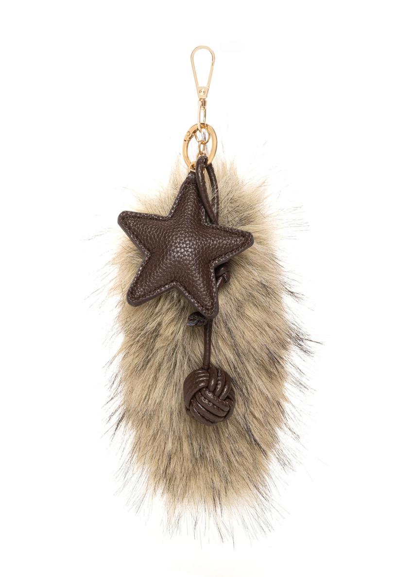 Keychain with fur BRELOK-212-1L(Z26) - front view of the product, on a white background.