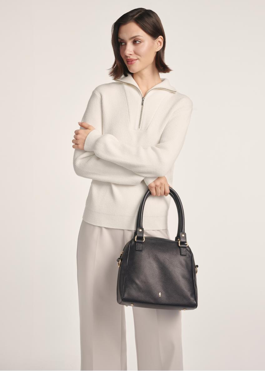 Black leather women's handbag TORES-1183-99(Z25)