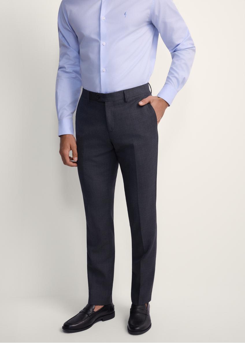 Men's graphite wool trousers SPOMT-0112-95(Z25), front view of the product on the model. Half of the silhouette visible.