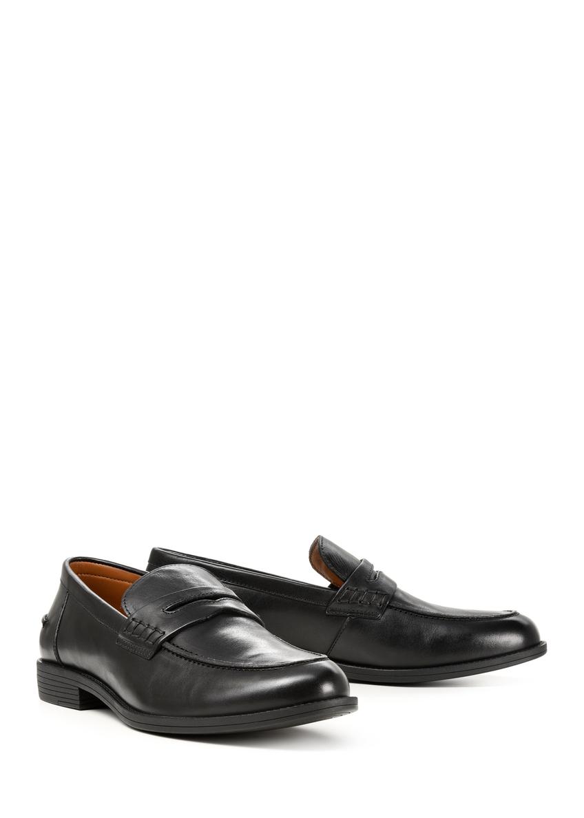 Black leather men's loafers BUTYM-0482-99(W25)