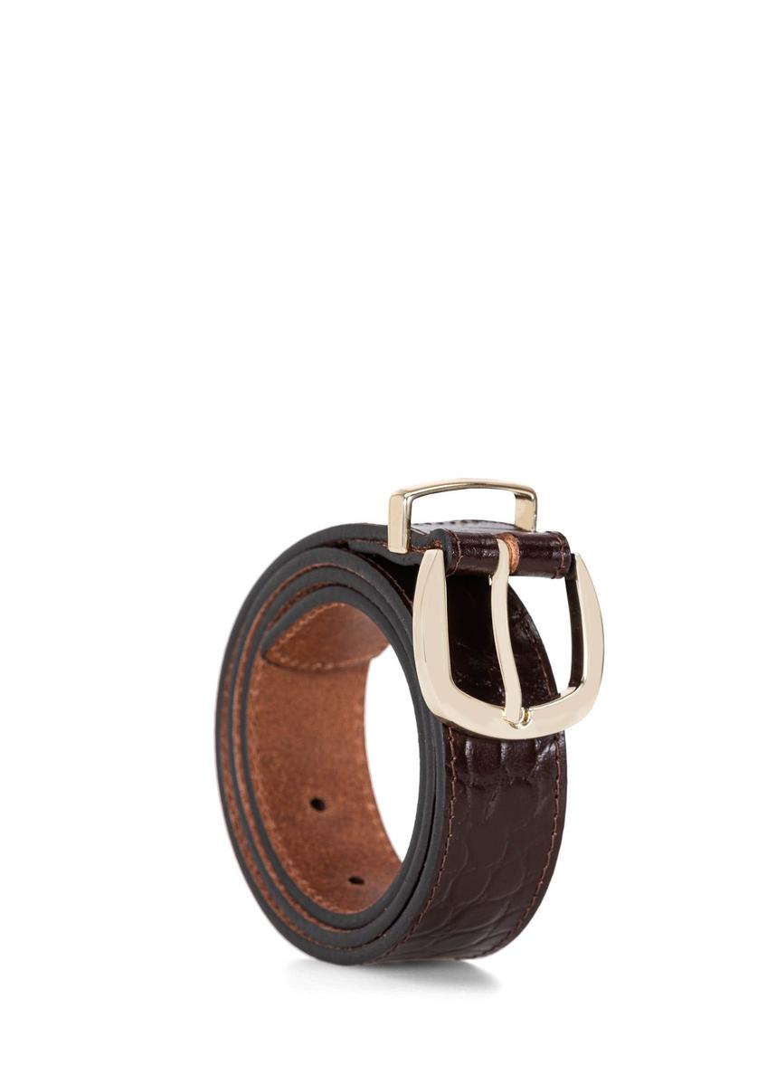Brown croco leather women's belt PASDS-0322-1I(W26)